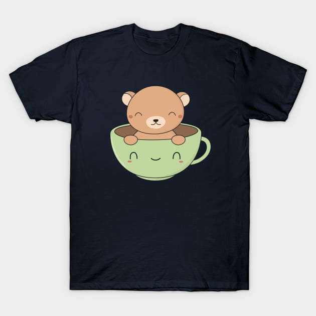 Kawaii Cute Brown Bear T-Shirt by happinessinatee